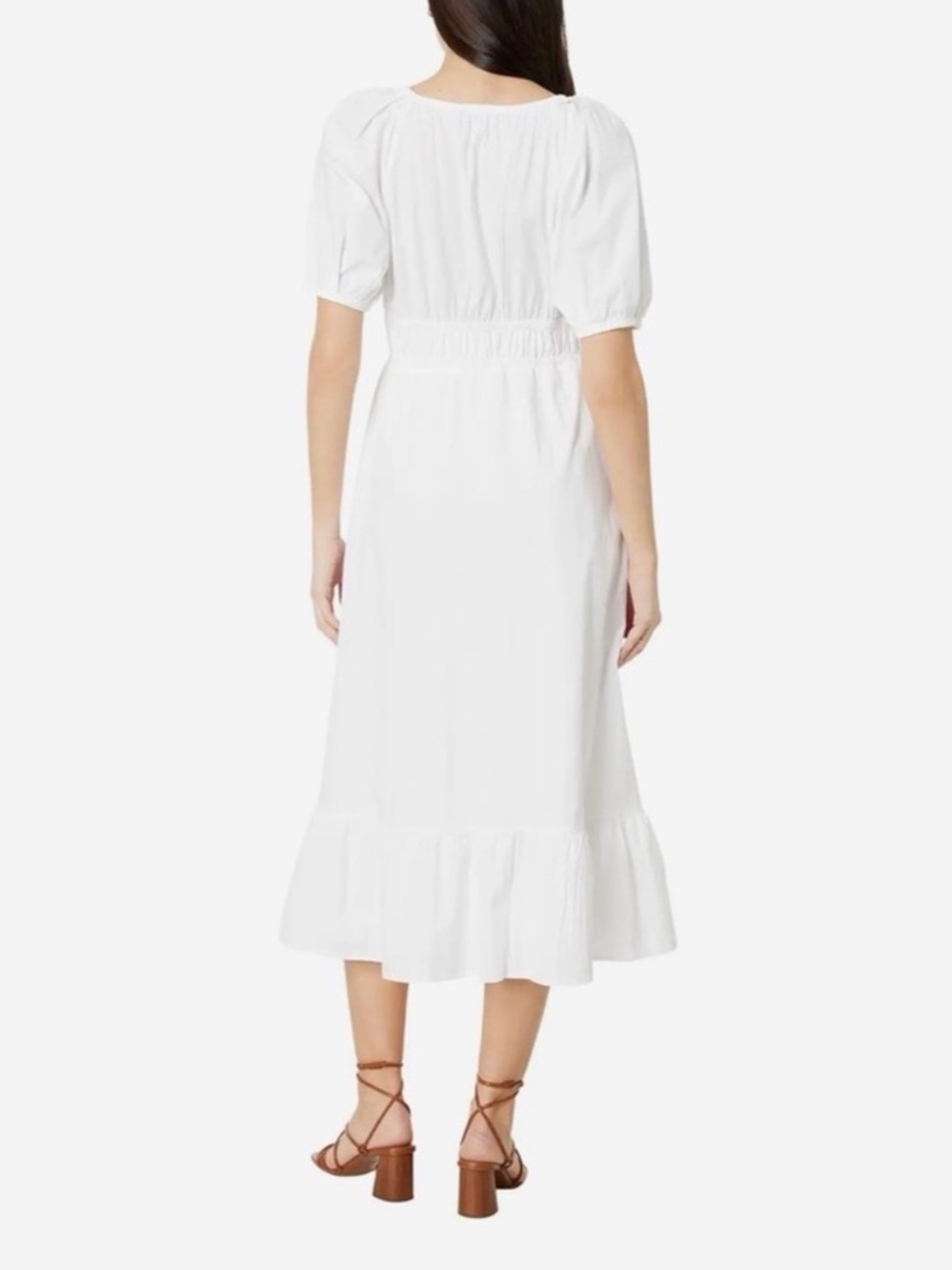 Vineyard Vines White Puff Sleeve Midi Dress - Picture 6 of 11